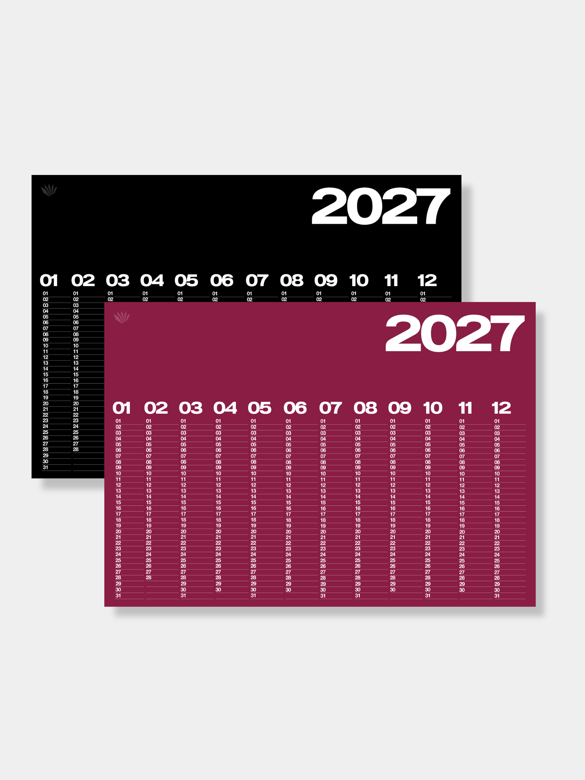 2027 Year At A Glance Wall Calendar A1 – Twin Pack