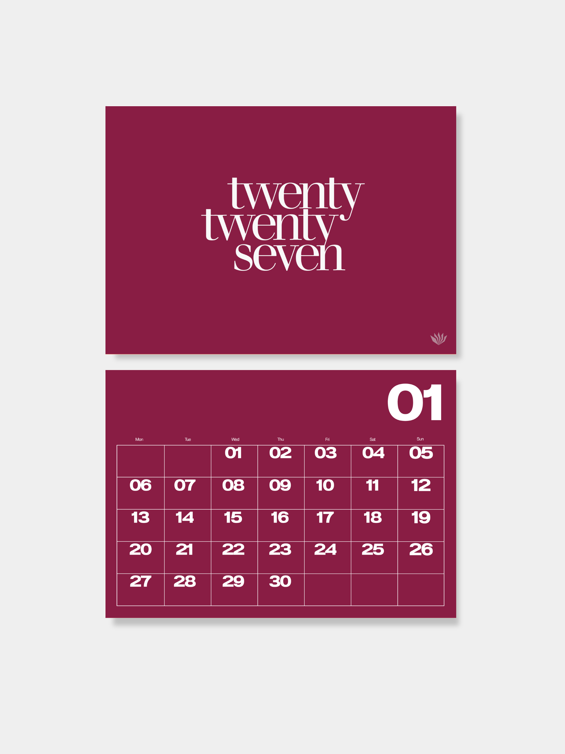 2027 Monthly Calendar A1