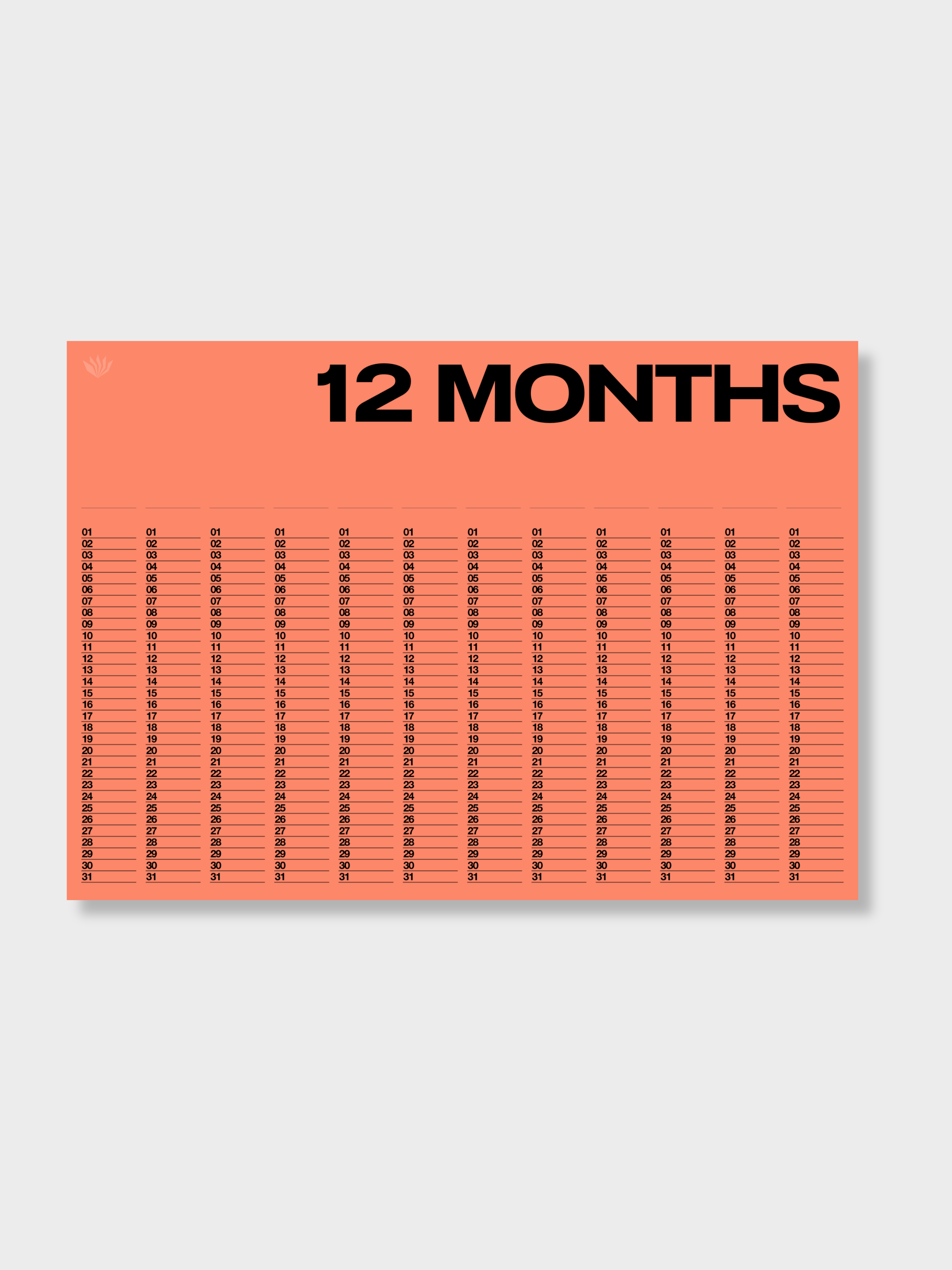 Anytime - Year At A Glance Wall Calendar A1