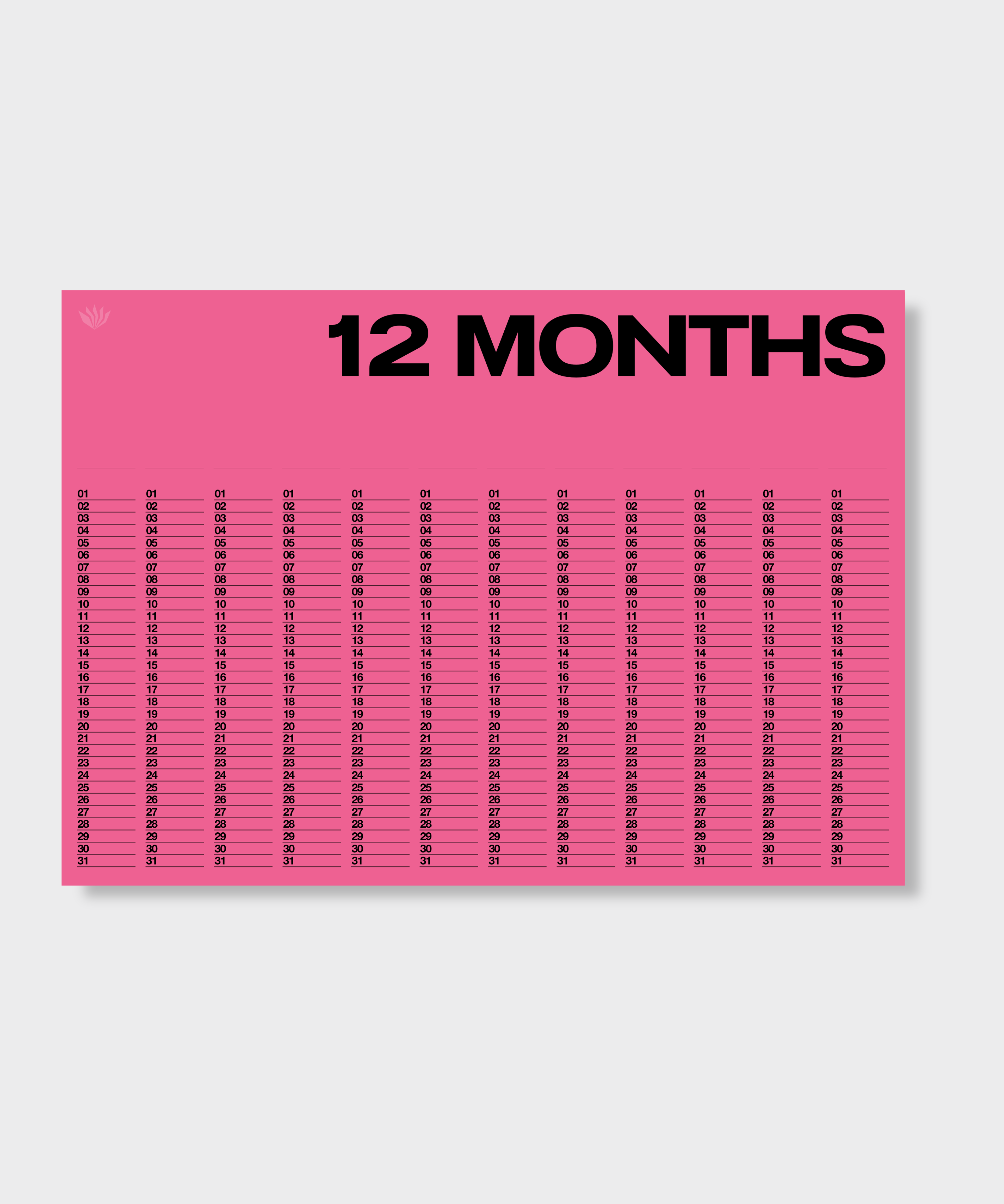 Anytime - Year At A Glance Wall Calendar A1