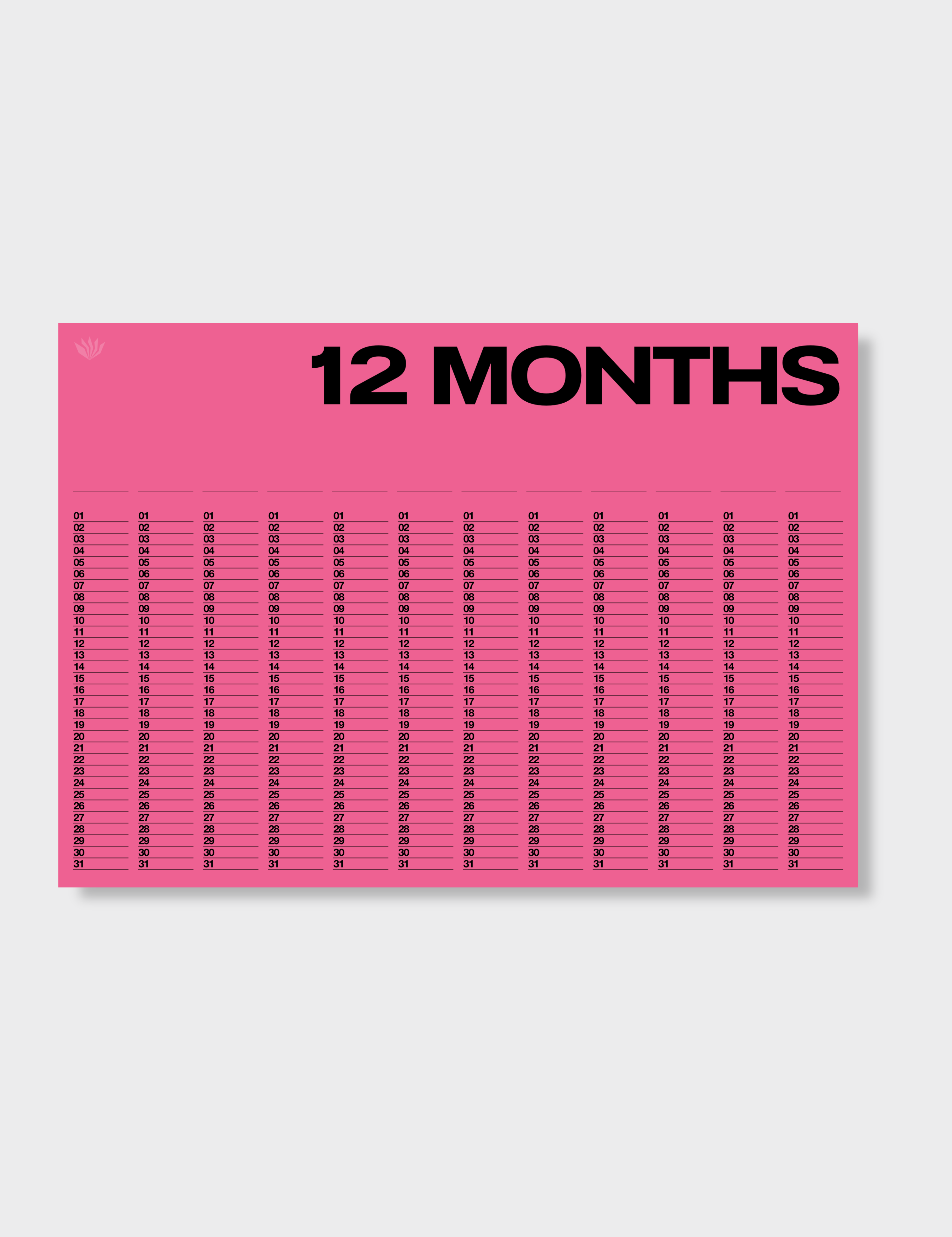 Anytime - Year At A Glance Wall Calendar A1