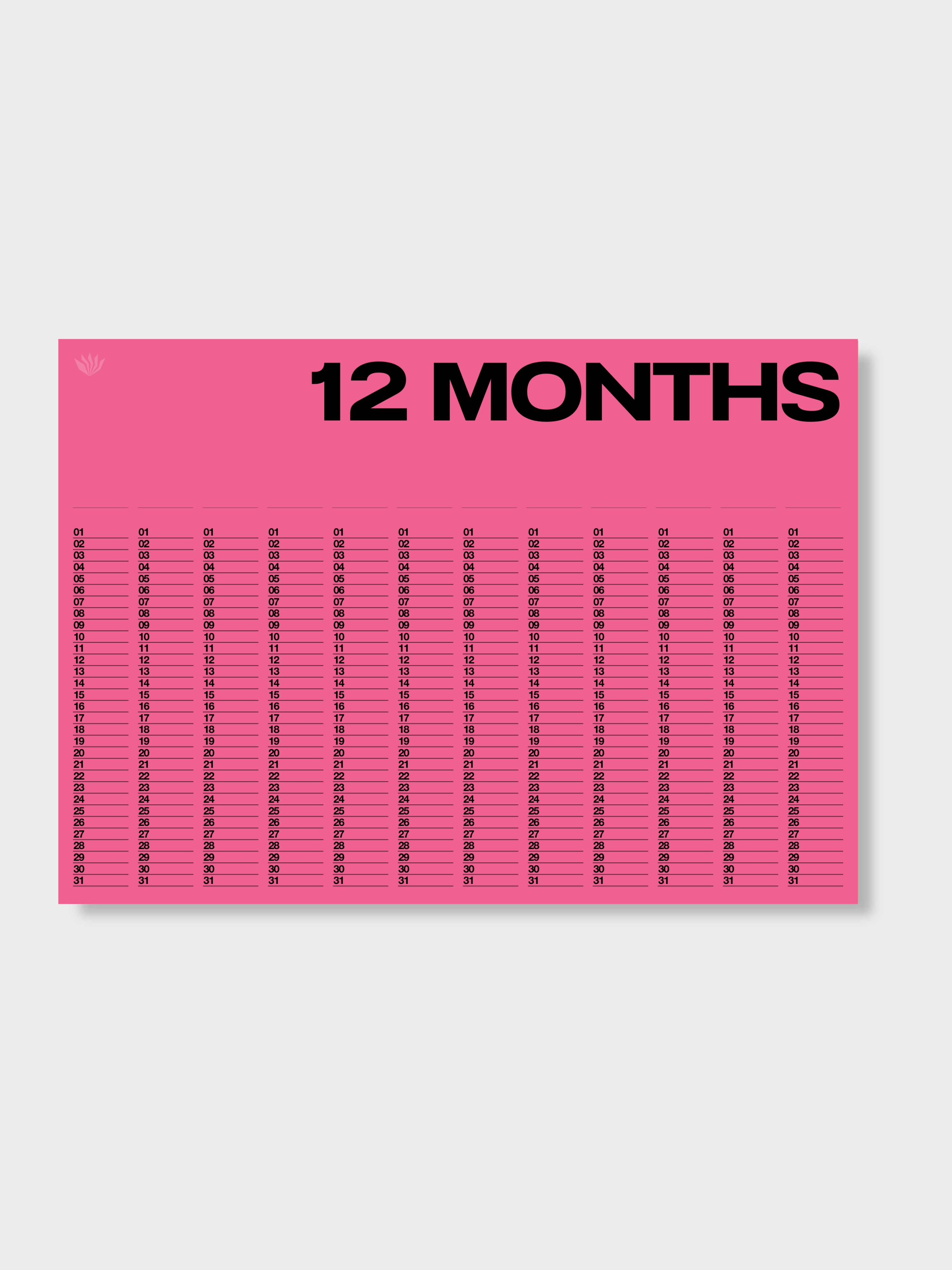 Anytime - Year At A Glance Wall Calendar A1