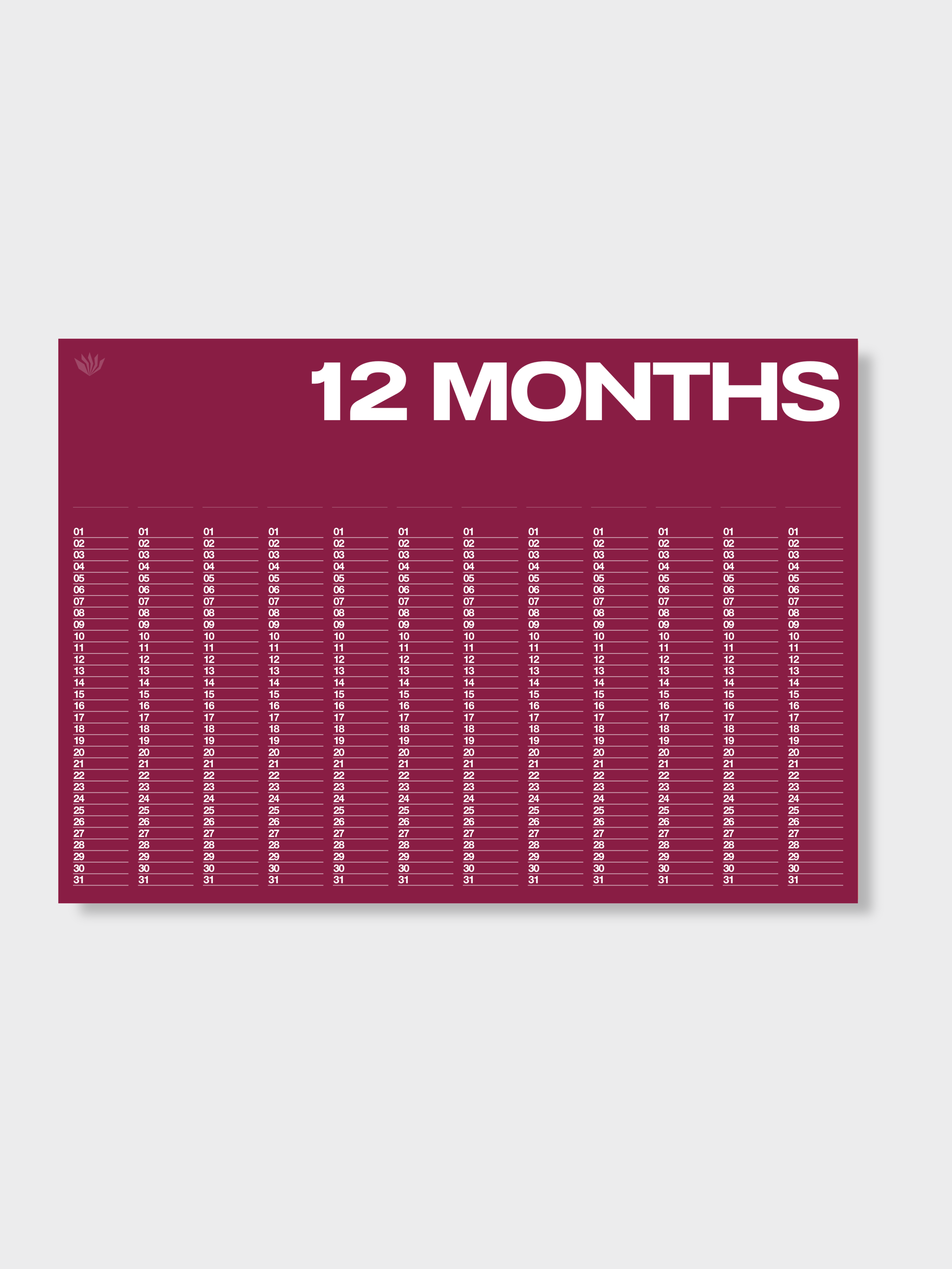 Anytime - Year At A Glance Wall Calendar A1