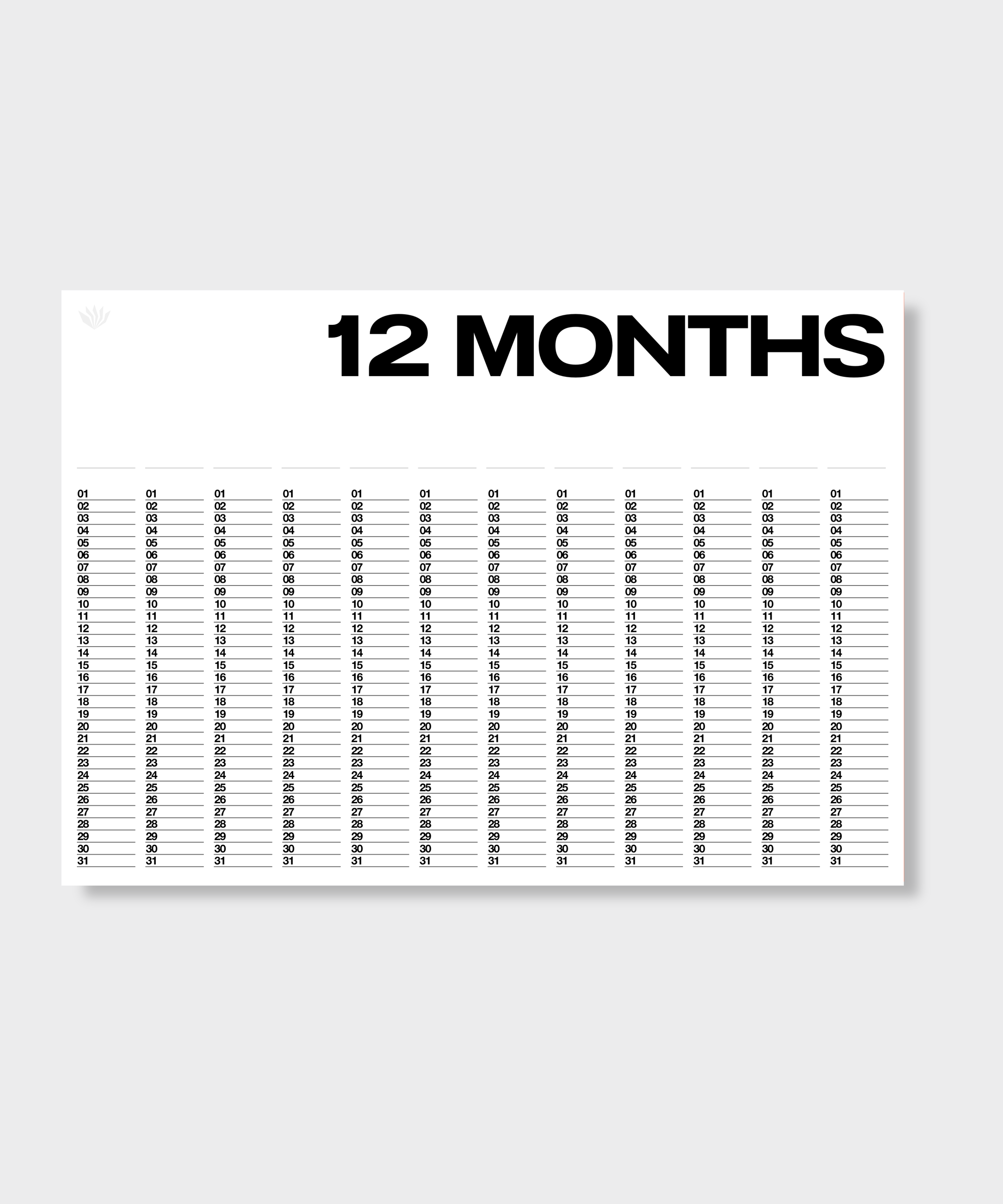 Anytime - Year At A Glance Wall Calendar A1