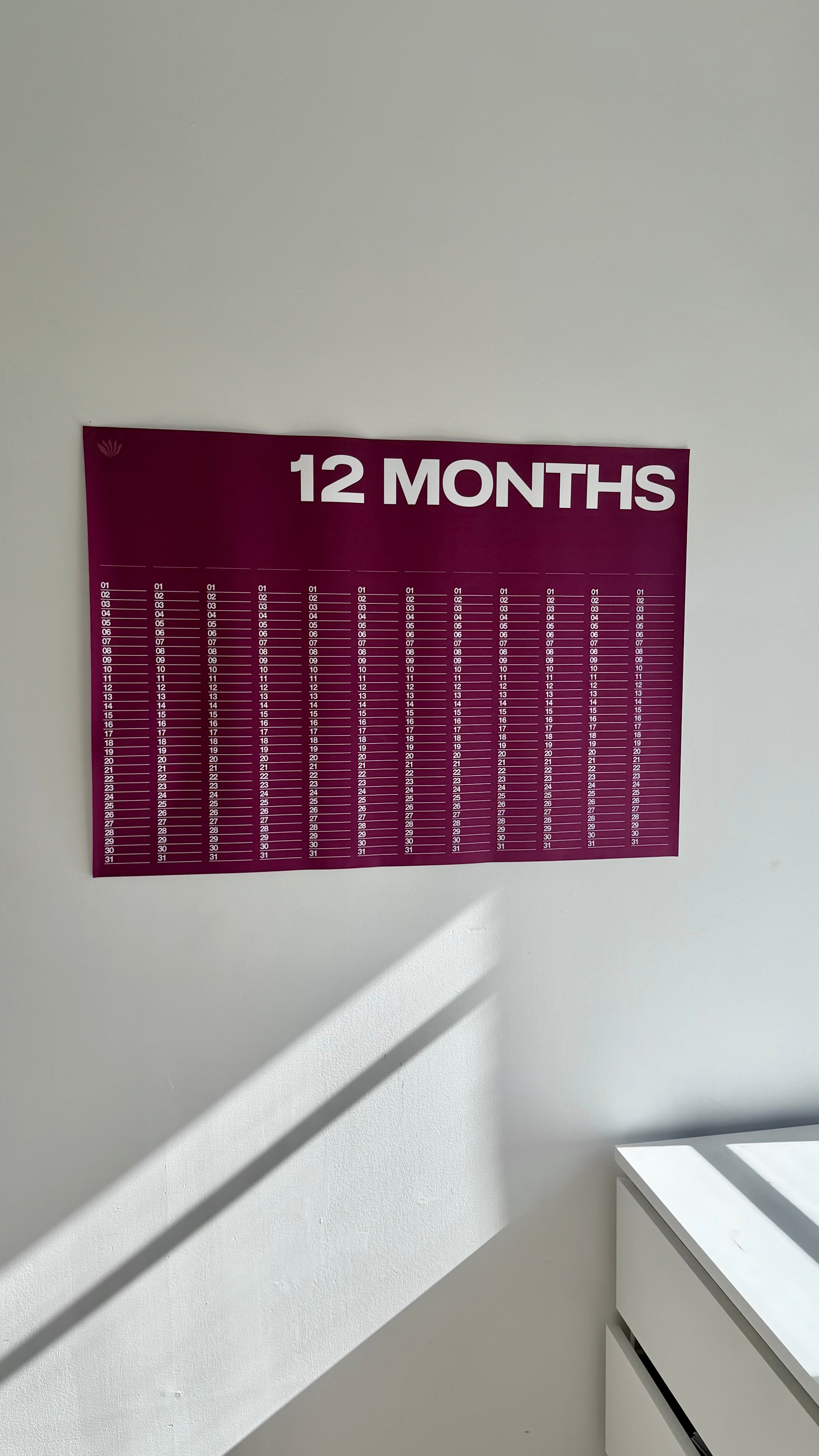 Anytime - Year At A Glance Wall Calendar A1