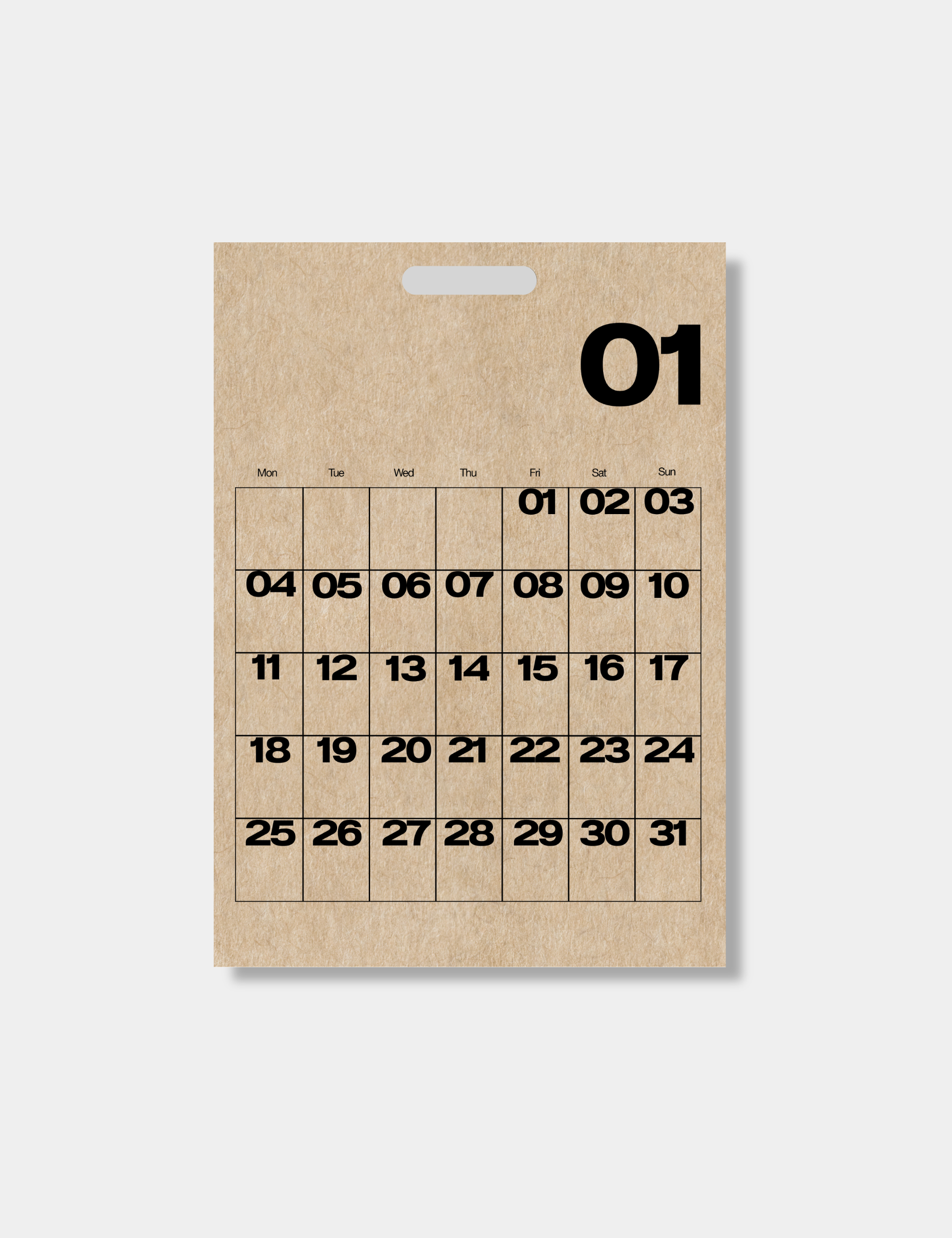 2027 Monthly Calendar Sheets A3