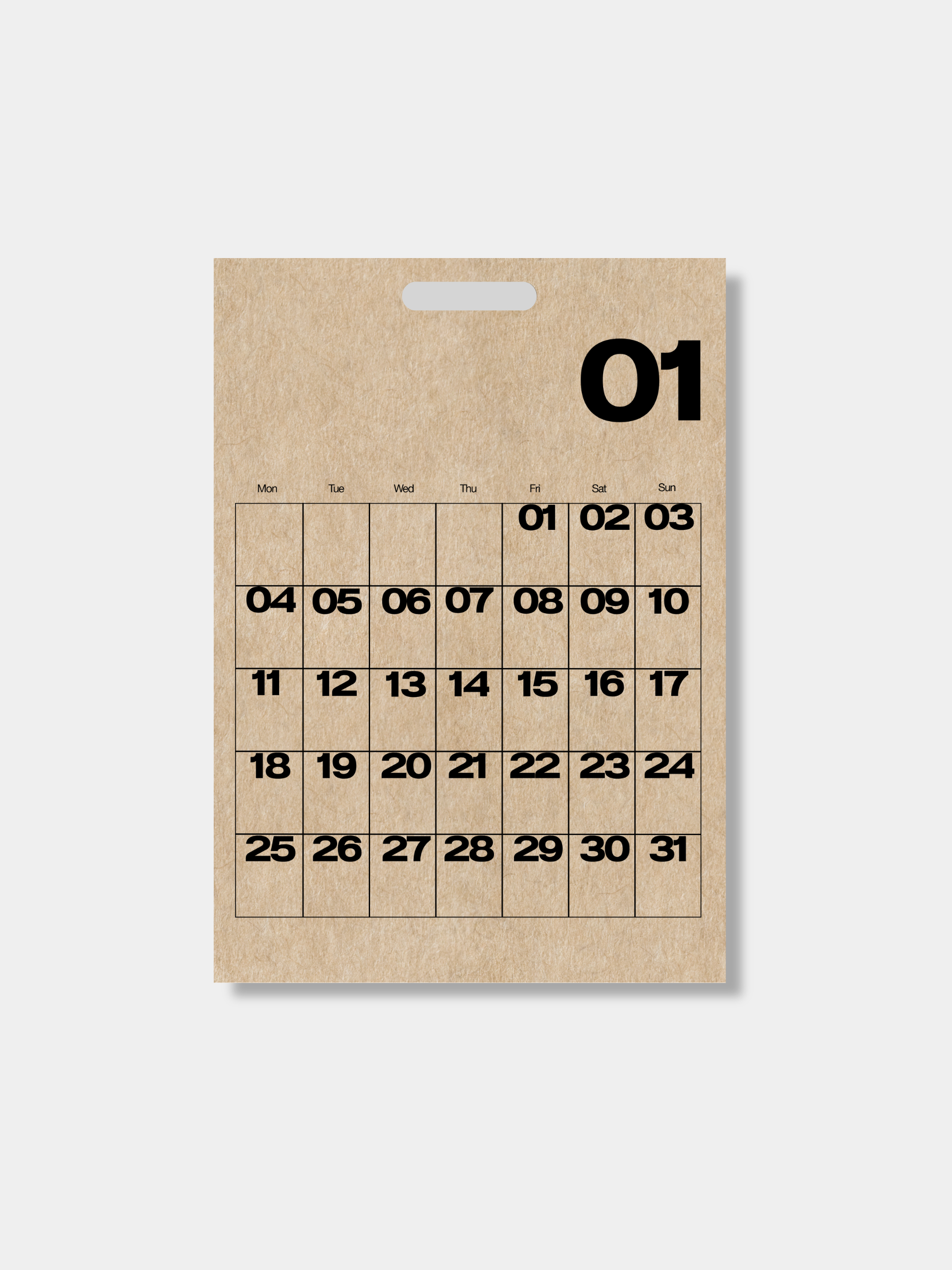 2027 Monthly Calendar Sheets A3