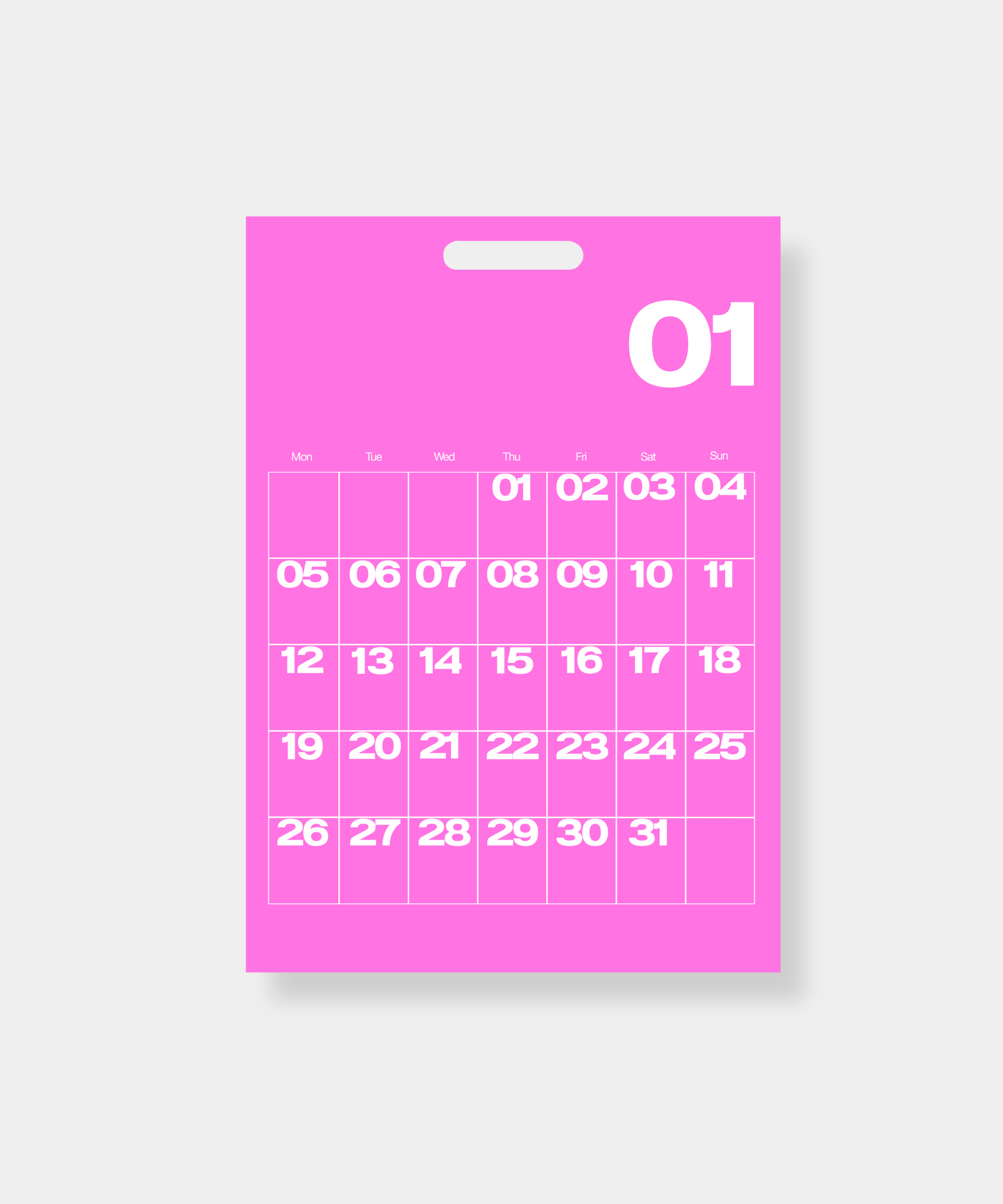 A3 Monthly Calendar Sheets