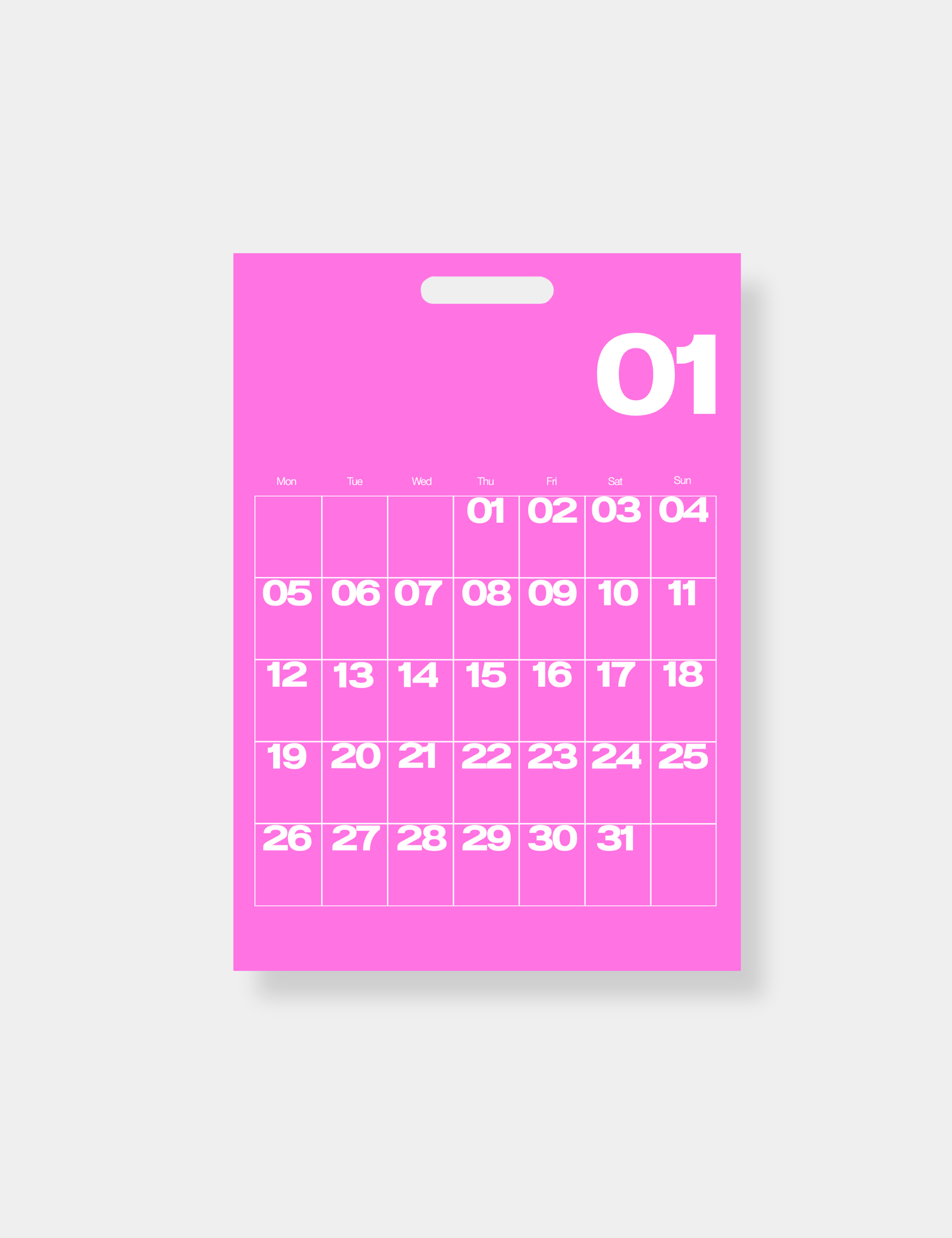 A3 Monthly Calendar Sheets