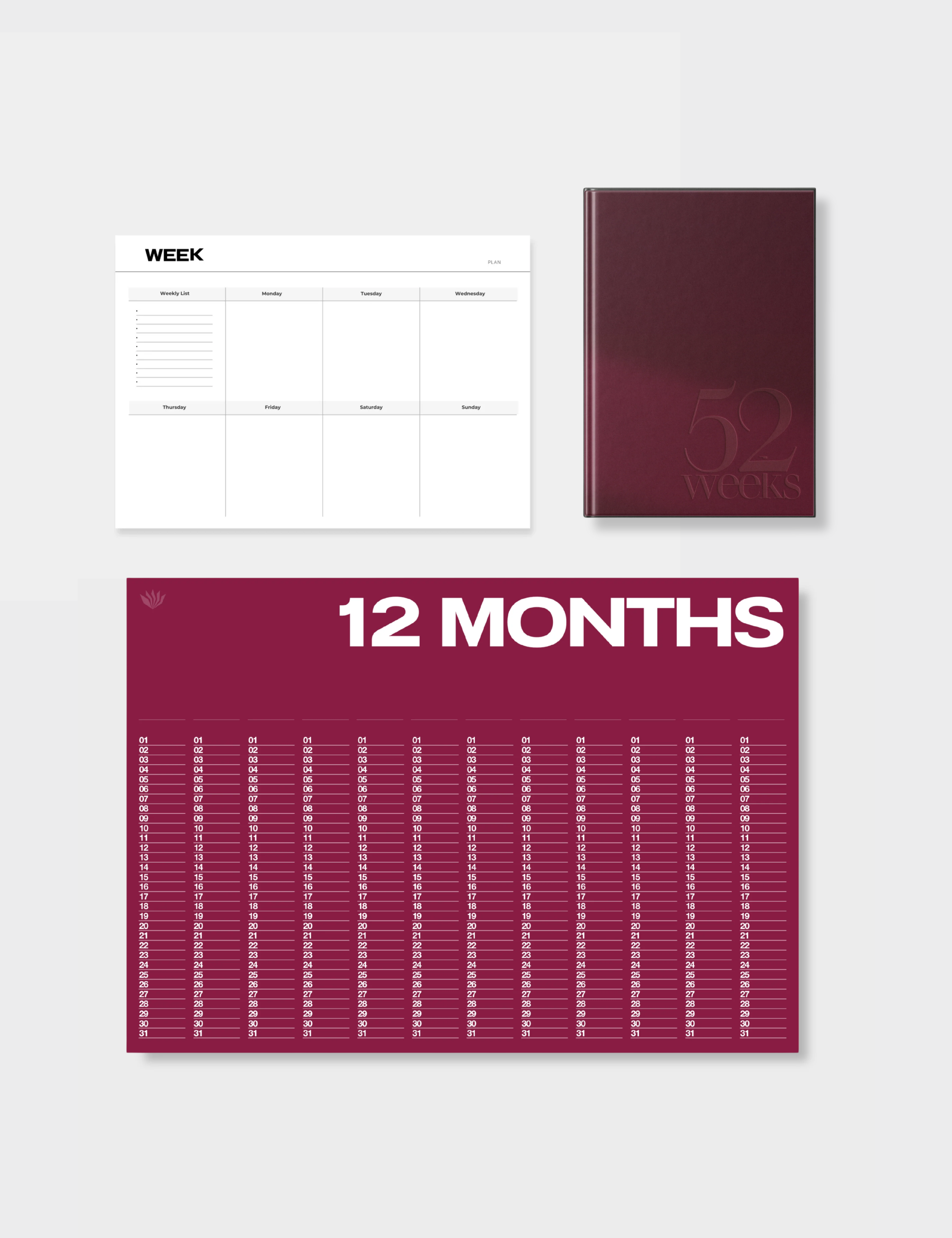 Anytime Bundle - Calendar, 52 Week Diary, Weekly Planner