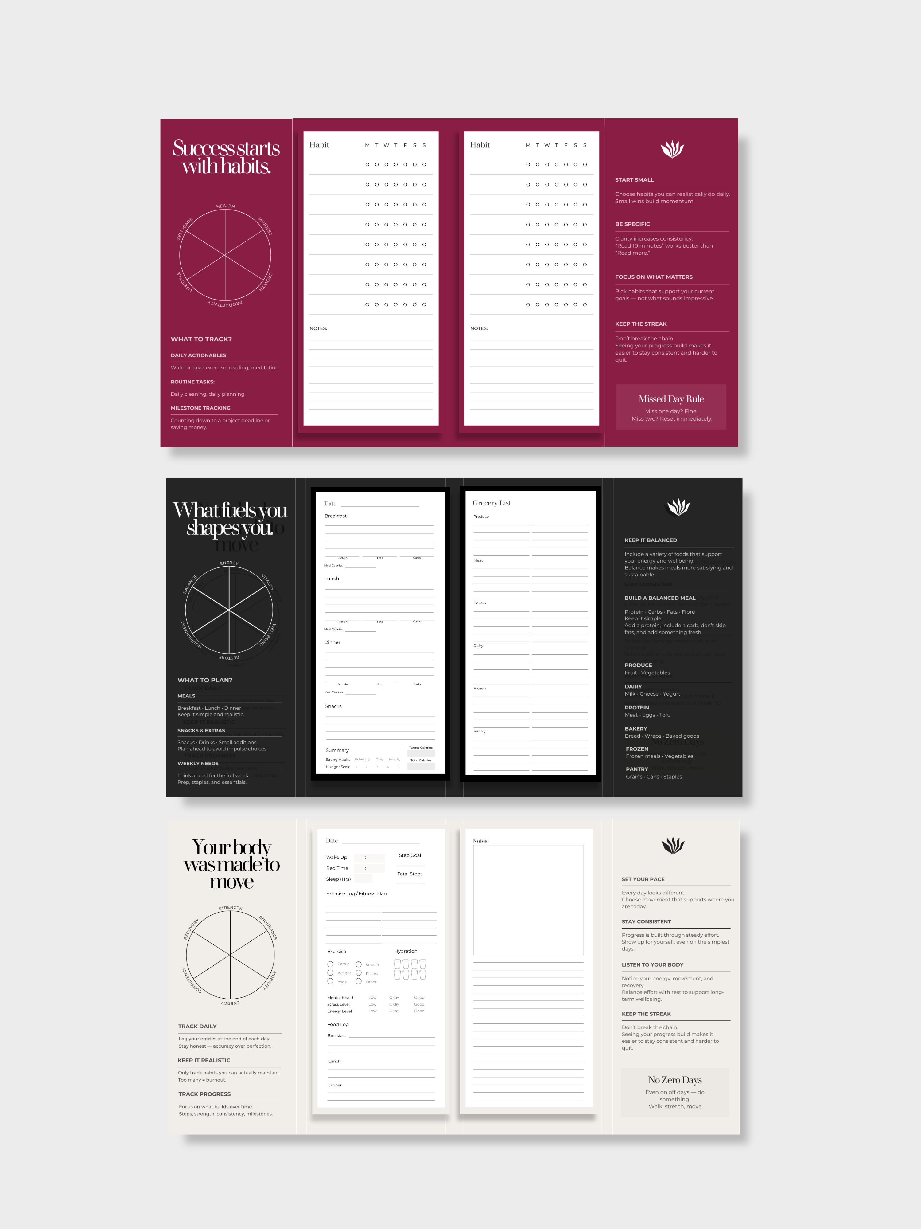 Wellness Tracker Trio — Habit, Meal & Fitness