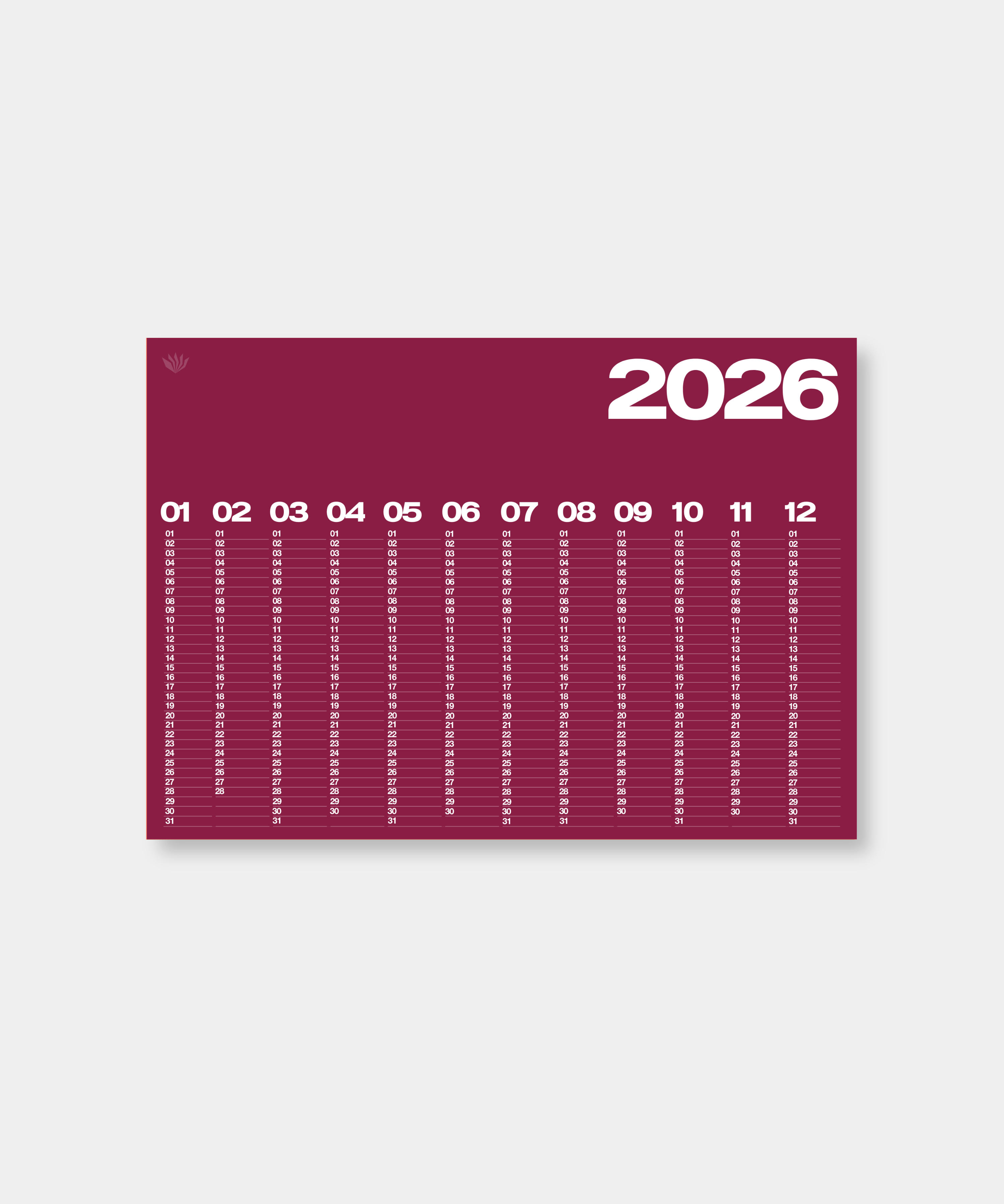 Year At A Glance Wall Calendar A1