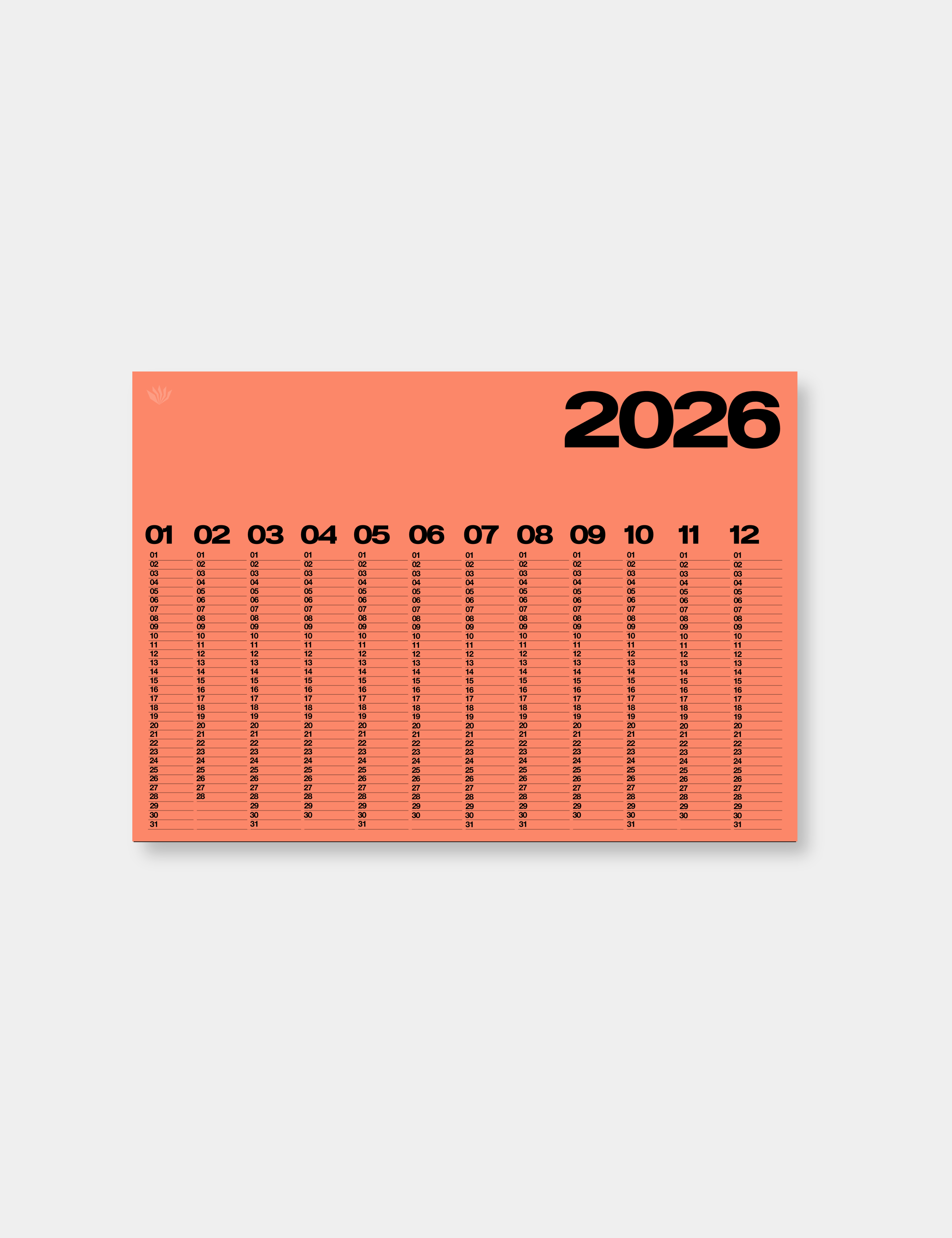 Year At A Glance Wall Calendar A1
