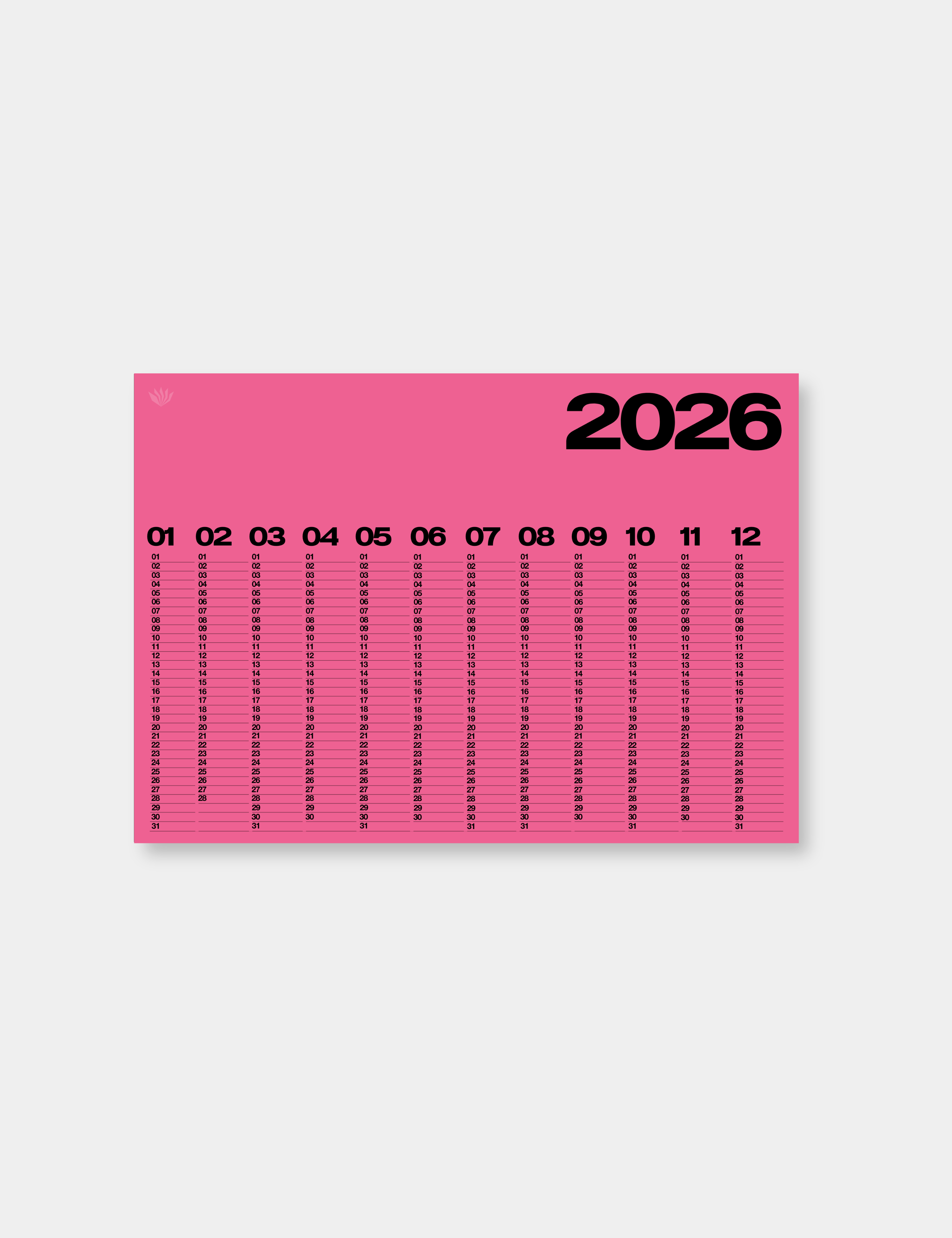 Year At A Glance Wall Calendar A1