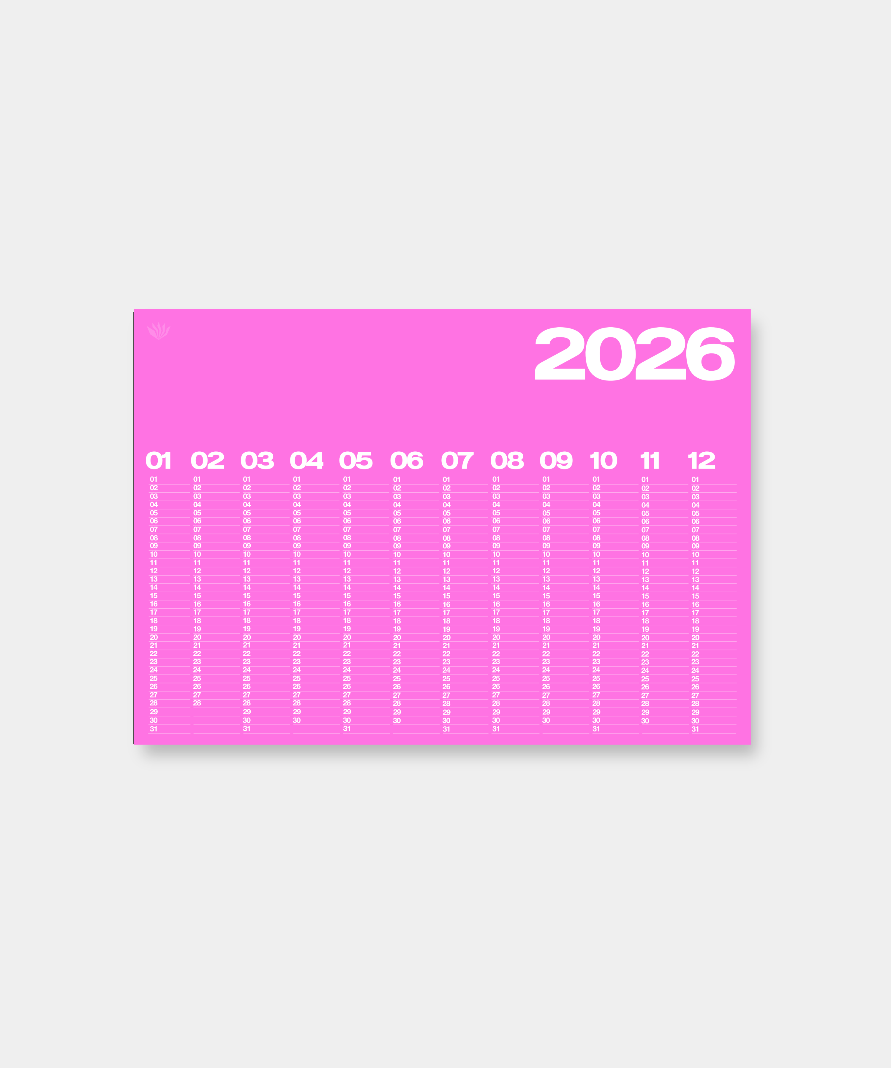 Year At A Glance Wall Calendar A1