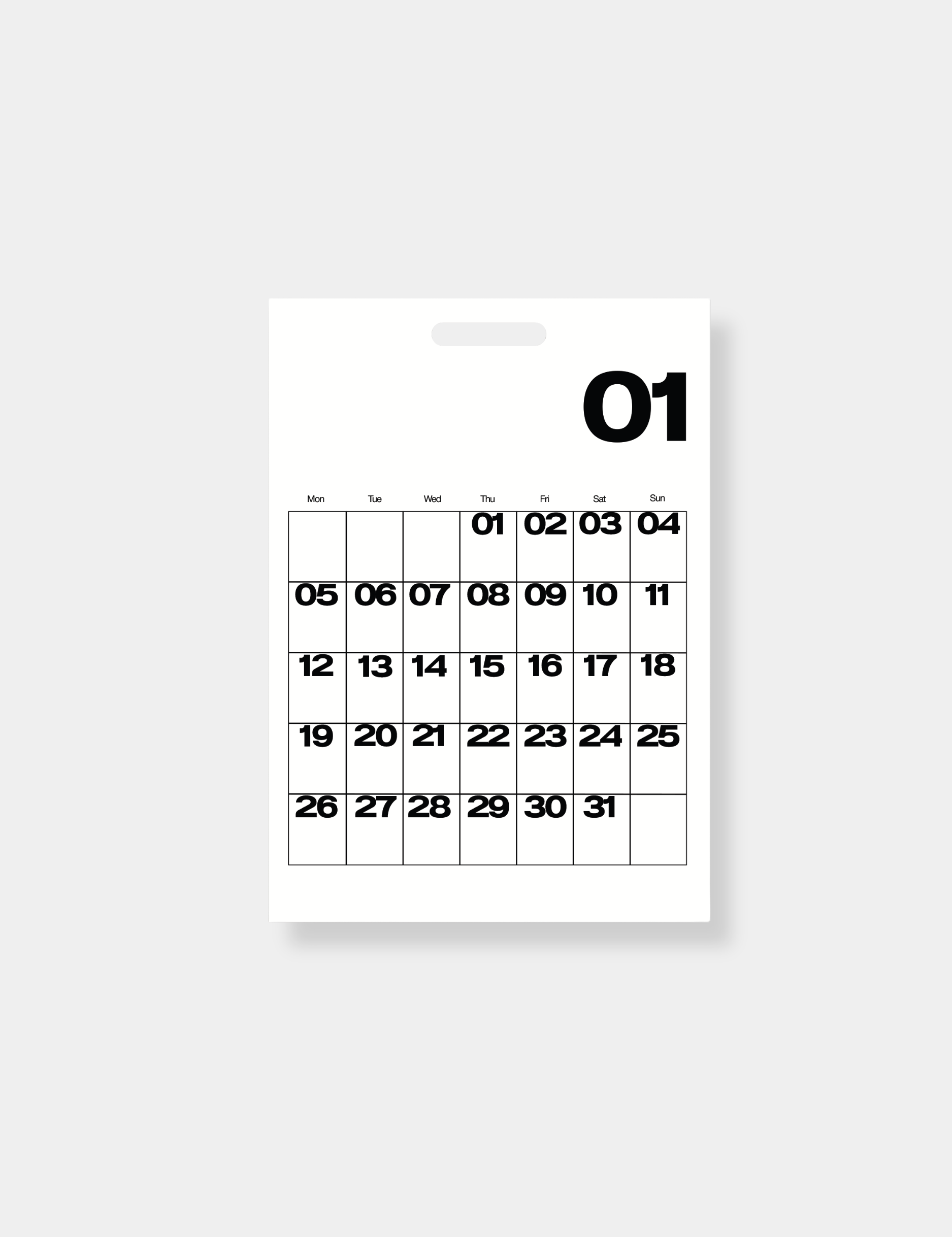 A3 Monthly Calendar Sheets
